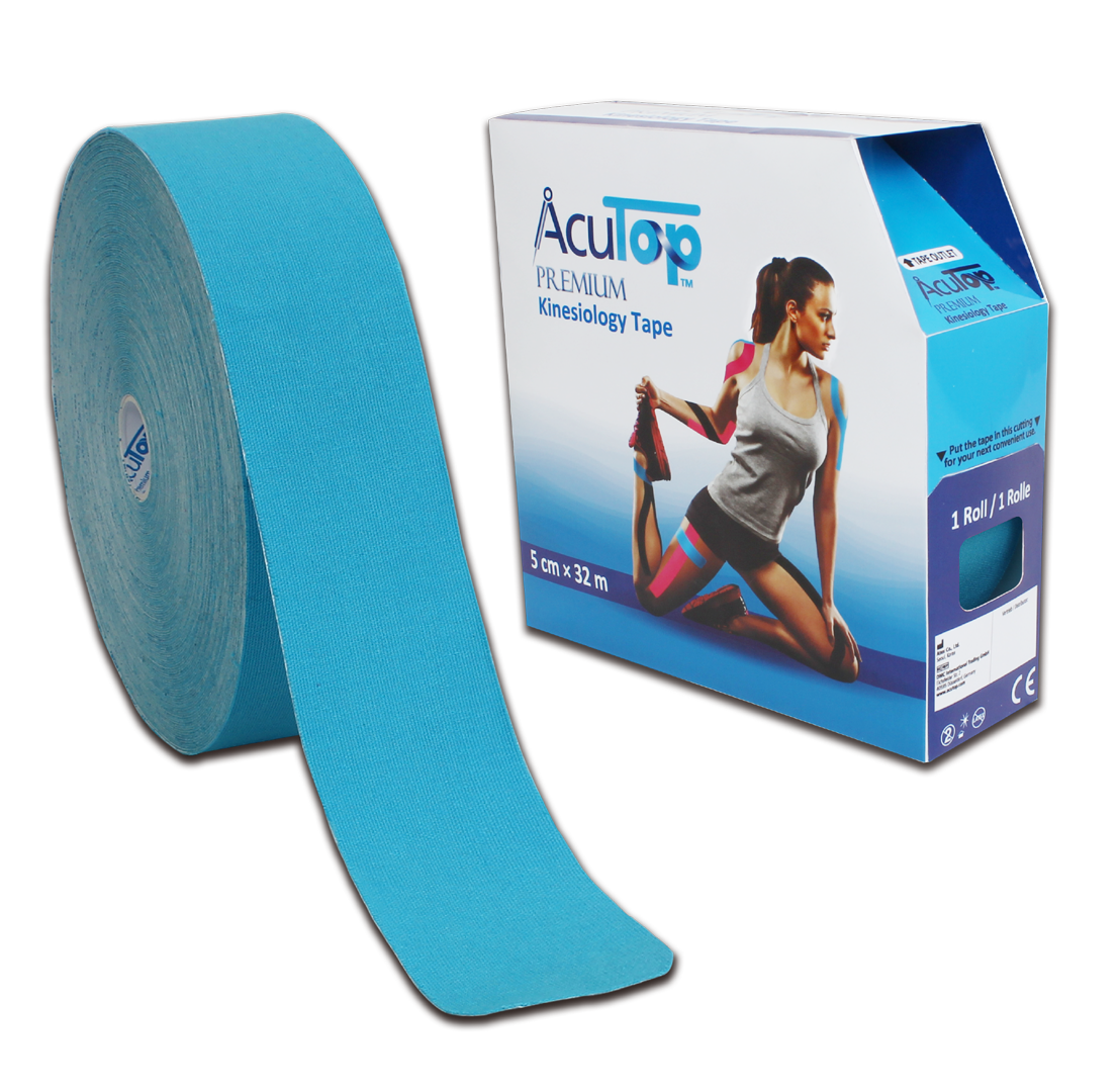 Acutop - Premium Kinesiotape Jumbo - Blauw - 5cmx32m - Intertaping.nl