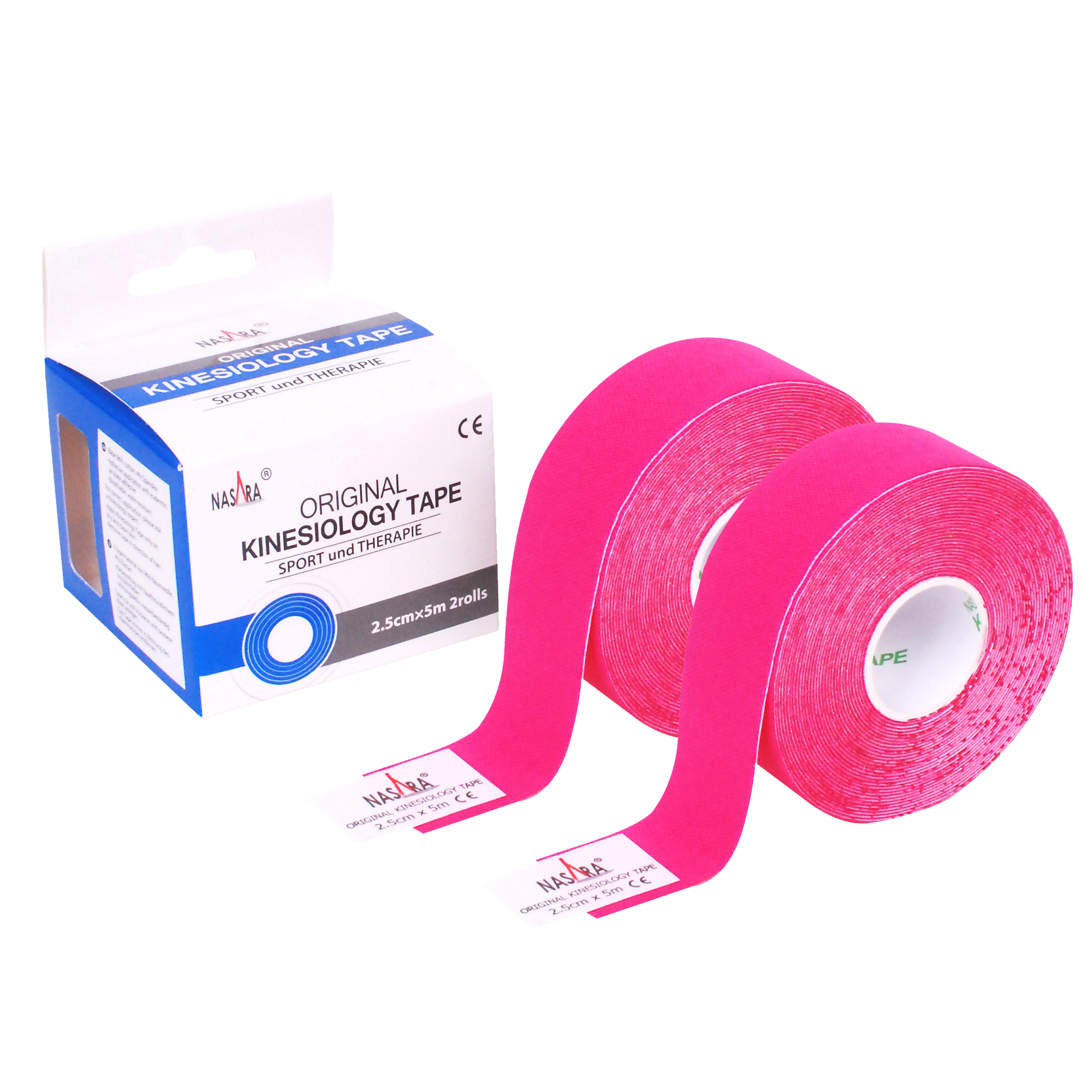 Nasara - Kinesiologie tape - Roze - 2.5cm x 5m - Intertaping.nl