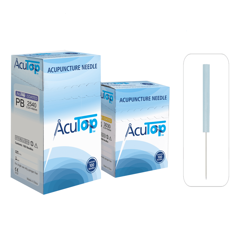 Acutop - Acupunctuurnaalden Type PB - Kunststof - Silicone coating - Intertaping.nl