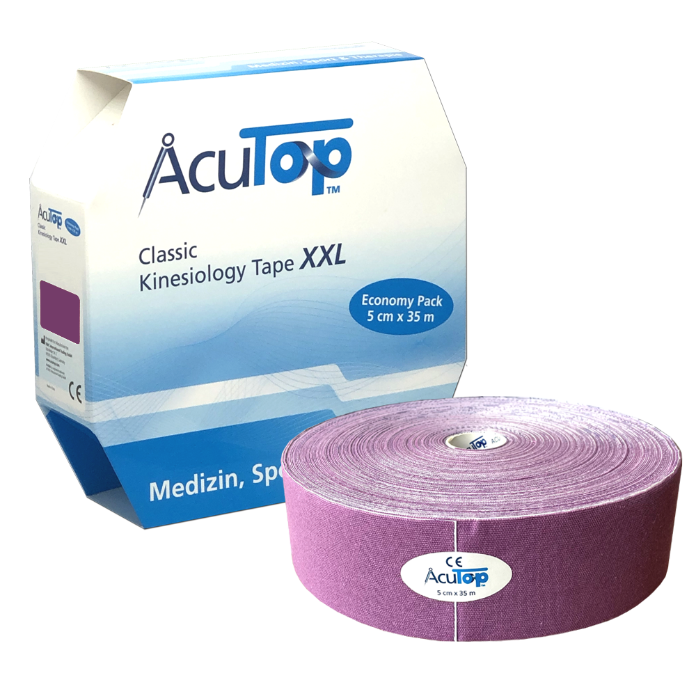 Acutop Classic Jumbo - 5cm x 35m - Paars - Kinesiotape - Intertaping.nl