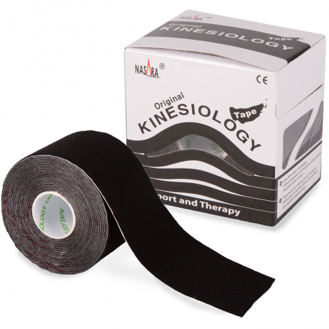 Nasara - Kinesiologie tape - Zwart - 5 meter x 5cm - Intertaping.nl